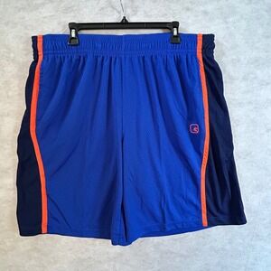 AND1 2XL Men's Mesh‎ Athletic Basketball Shorts Blue Orange Trim Pockets